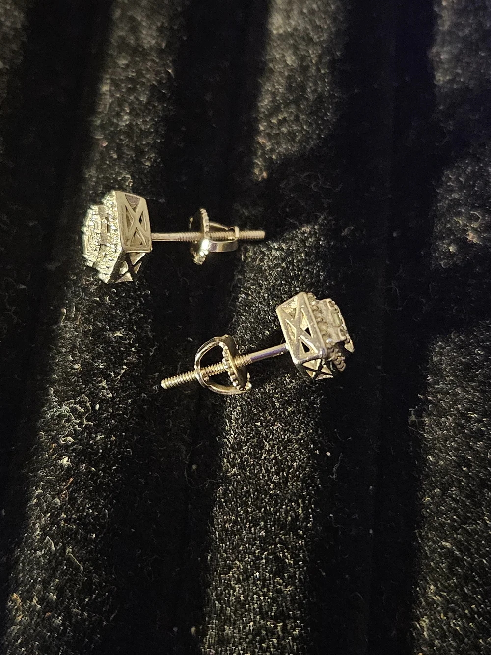 925S Classic Square Pavé Cubic Zirconia Stud Earrings